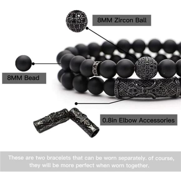 obsidian healing crystal beaded bracelet 8mm stretch protection good luck gift - Picture 2 of 7
